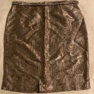 Limited Metallic Paisley Skirt w/Box pleat hem